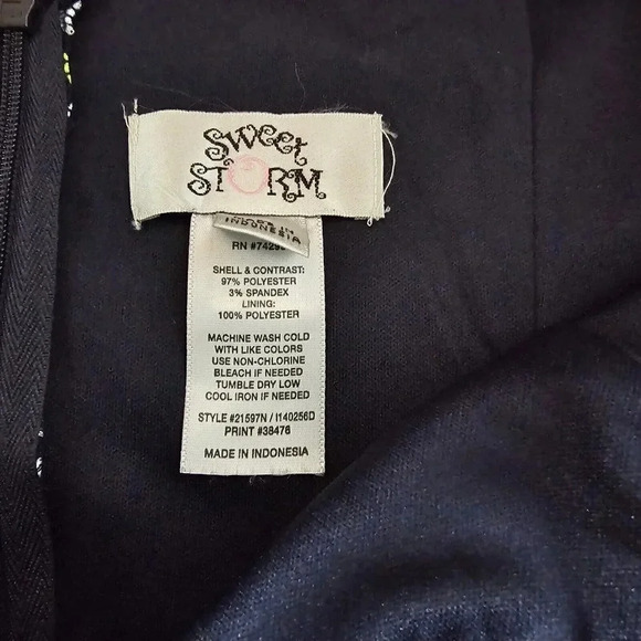 Sweet Storm Sleeveless Side Cut-outs Blue Lime White Geo Print Maxi Dress /L - Picture 10 of 12